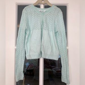 Mint blue /light blue button up cardigan